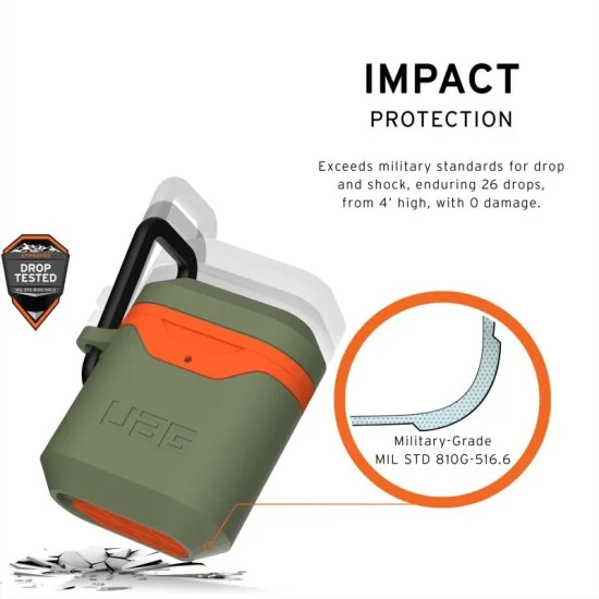 UAG Apple Airpods Gen 1/2 Hard Case V2 Olive Orange